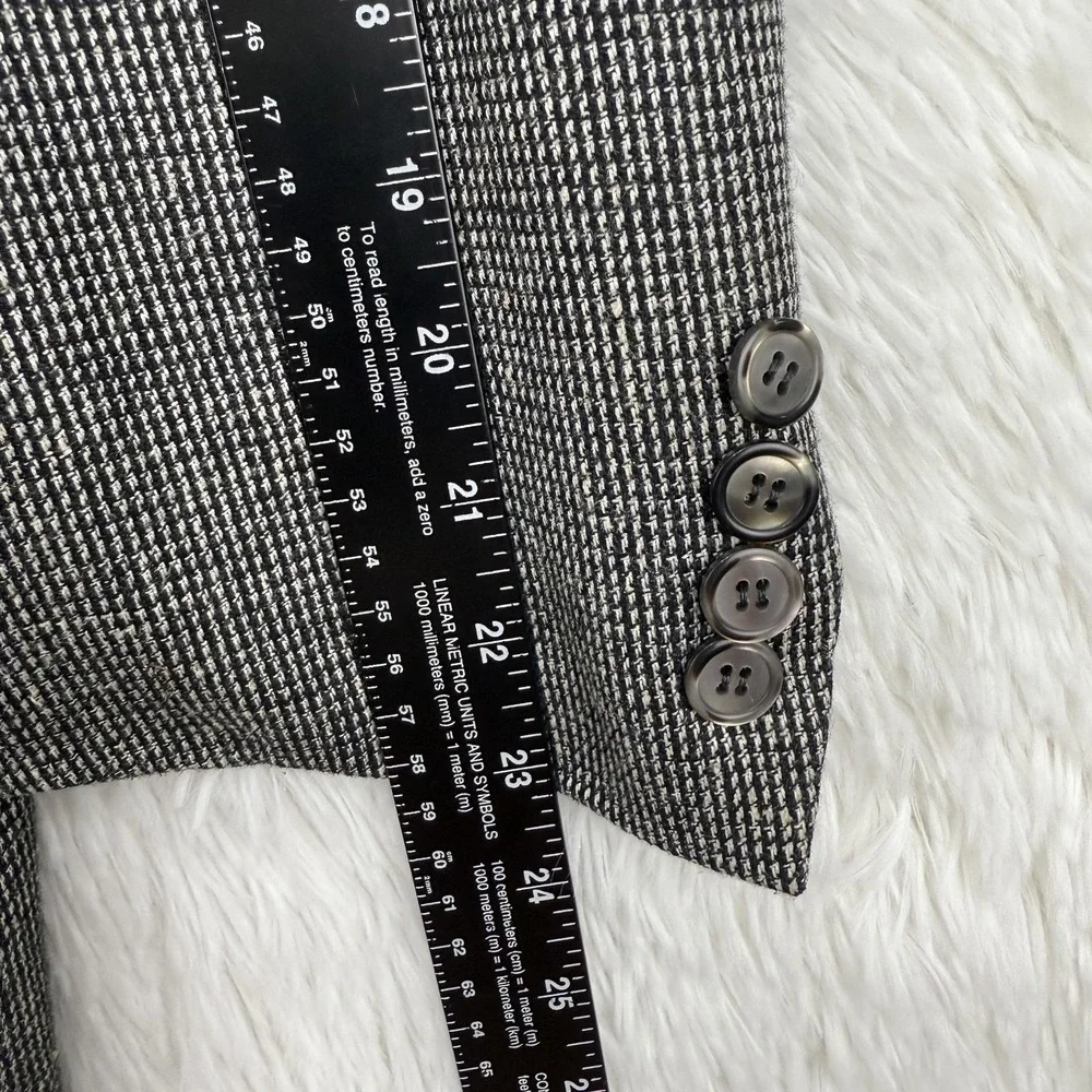 Andover Reed Mens Wool Blend Blazer Size 43R Gray Houndstooth‎ Sport Coat USA